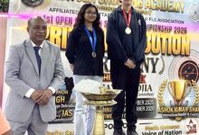 Winners of the 1st Nextgen Shooting Competition receiving awards from distinguished guests at Hotel City Star, Dehradun, organised by Nextgen Shooting Academy.